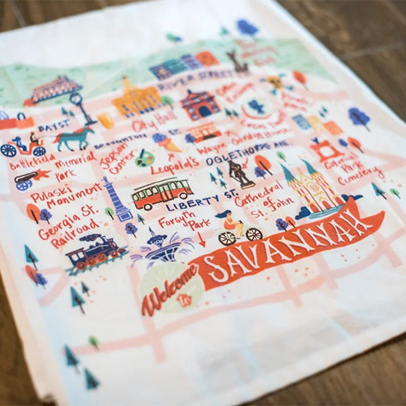 Savannah Map Kitchen Towel