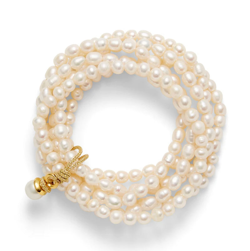 White Pearl Cluster Bracelet
