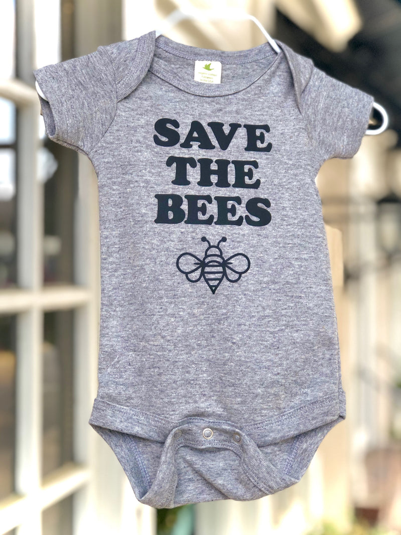 Save the Bees Gray Onesie