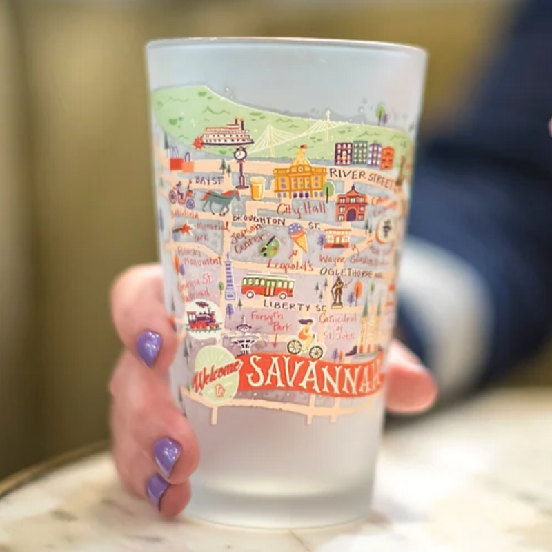 Savannah Map Pint Glass