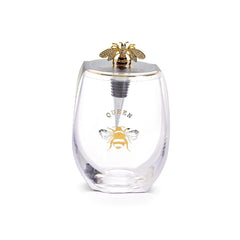 Queen Bee Wine Glass with Bottle Stopper