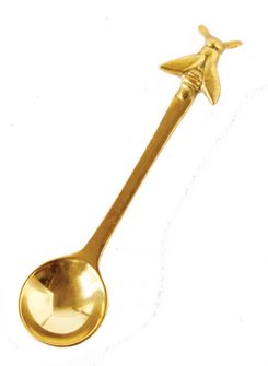 Brass Honey Spoon with Bee