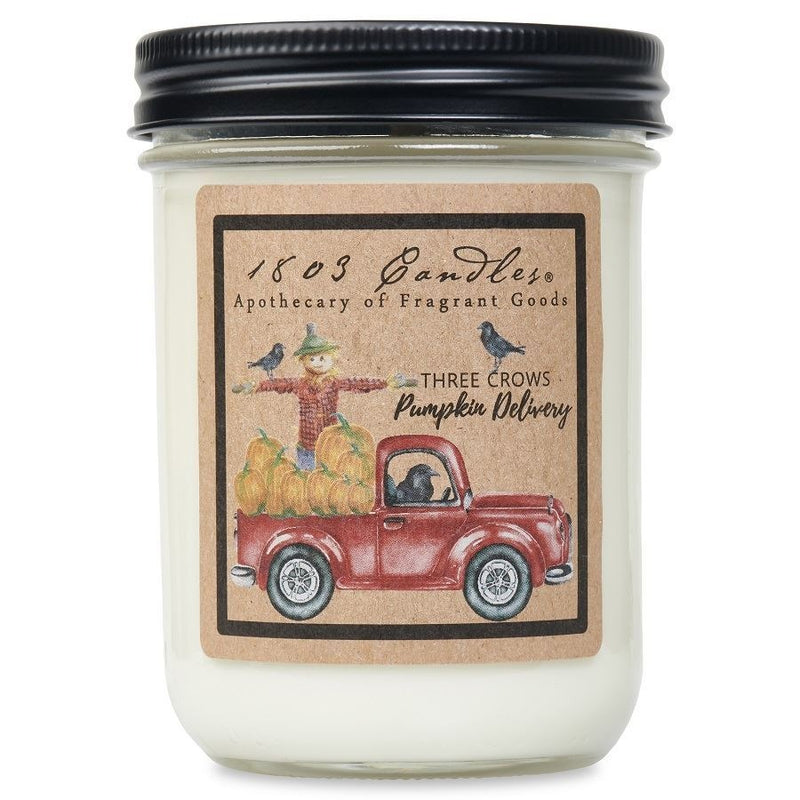 Three Crows Pumpkin Delivery Soy Candle by 1803 Candles
